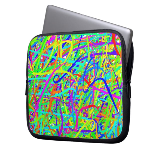 Capa Para Notebook Linhas coloridas loucas saco do laptop (Frente Esquerda)