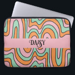 Capa Para Notebook Linhas de onda retrorreflectoras em negrito person<br><div class="desc">Laptop cor-de-rosa laranja verde laranja,  estilo Boho 70. Uma vibração do estilo 60 e 70.</div>