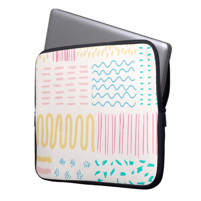 Capa Para Notebook Linhas de padrão (Frente Esquerda)
