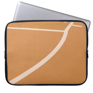 Capa Para Notebook Linhas de quadras laranja e branca de basquete