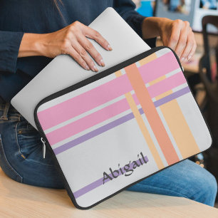 Capa Para Notebook Linhas em Rosa e Linhas em Laranja