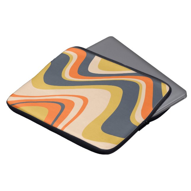 Capa Para Notebook Linhas onduladas retrorreflectoras - Laranja, Mari (Frente Topo)