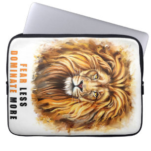 Capa Para Notebook Lion Medo Menos Domine Mais