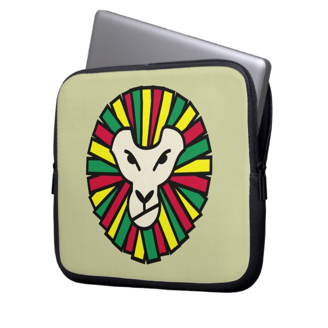 Capa Para Notebook Lion Rastafarian Flag (Frente Esquerda)