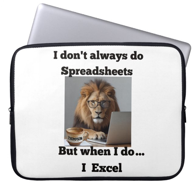 Capa Para Notebook Lion spreadsheet office laptop sleeve (Frente)