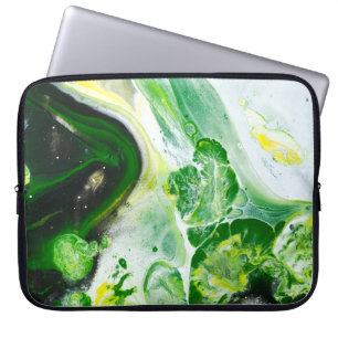 Capa Para Notebook Líquido verde e branco