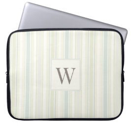 Capa Para Notebook Listra Azul Empoeirada Neutra Inicial Rustica Casa
