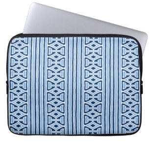 Capa Para Notebook Listra de Treliça Pintada em Azul Índigo