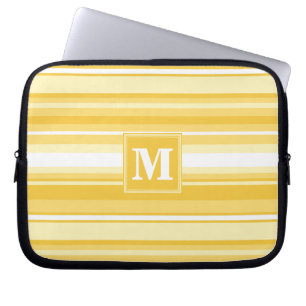 Capa Para Notebook Listras amarelas do monograma
