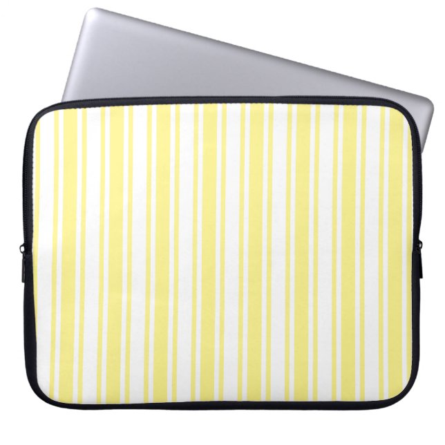 Capa Para Notebook Listras amarelas e brancas de doce (Frente)