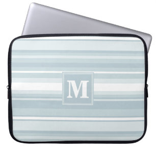 Capa Para Notebook Listras azuis de gelo do monograma