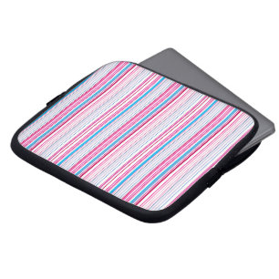 Capa Para Notebook Listras azuis rosa fofas