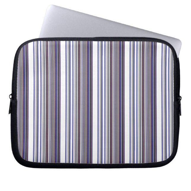Capa Para Notebook Listras cinzas azuis modernas fofas (Frente)