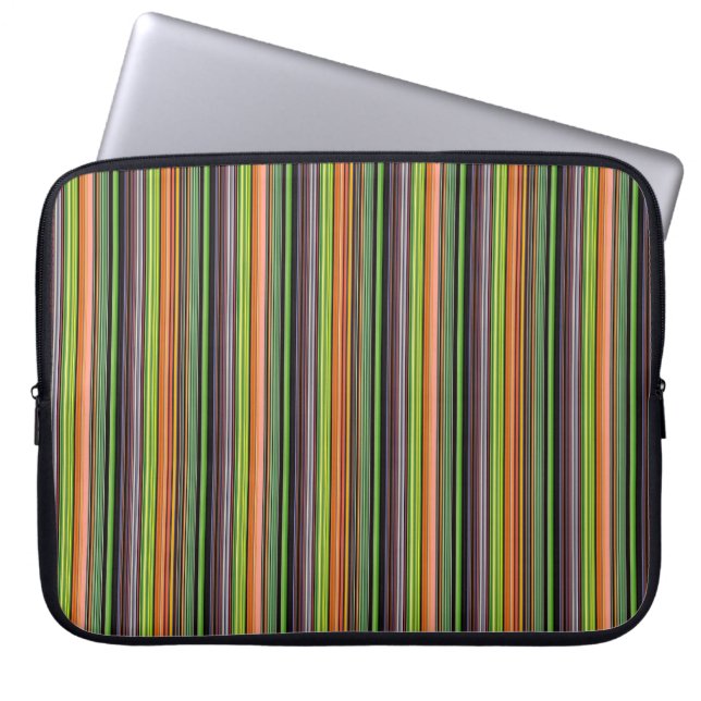 Capa Para Notebook Listras coloridas pretas fofas (Frente)