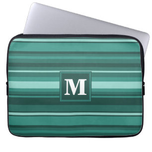 Capa Para Notebook Listras da cerceta do monograma