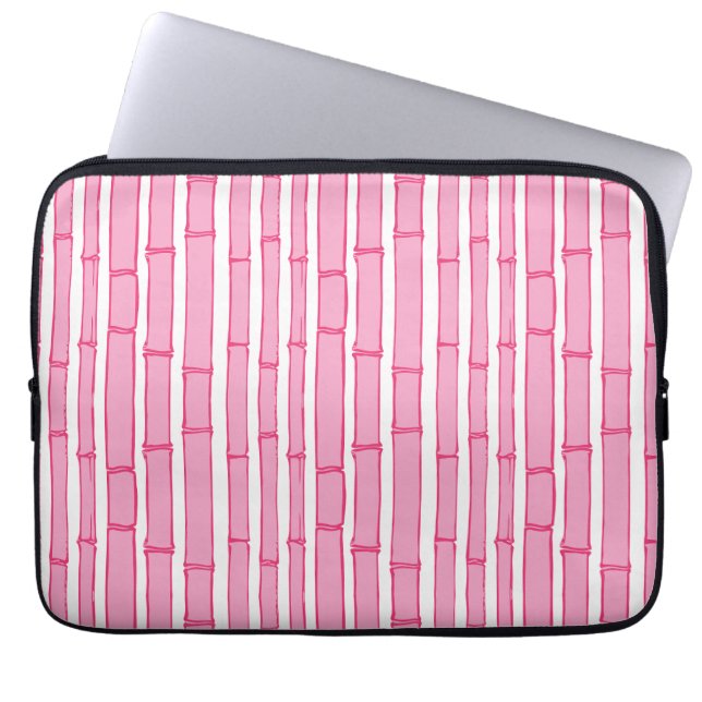 Capa Para Notebook Listras de Bambu Bambooey em Rosa (Frente)