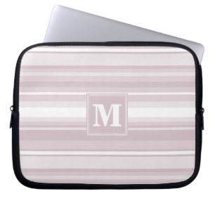 Capa Para Notebook Listras de quartzo cor-de-rosa do monograma