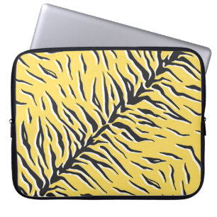 Capa Para Notebook Listras de tigre amarelas pretas: padrão de safra.
