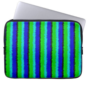 Capa Para Notebook Listras de Vidro Quebrado Azul Verde