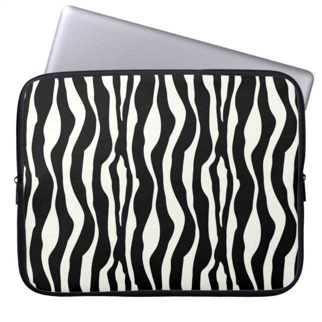 Capa Para Notebook Listras de zebra - Preto e Branco (Frente)