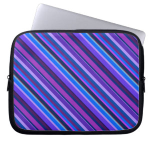 Capa Para Notebook Listras diagonais em azul e roxo