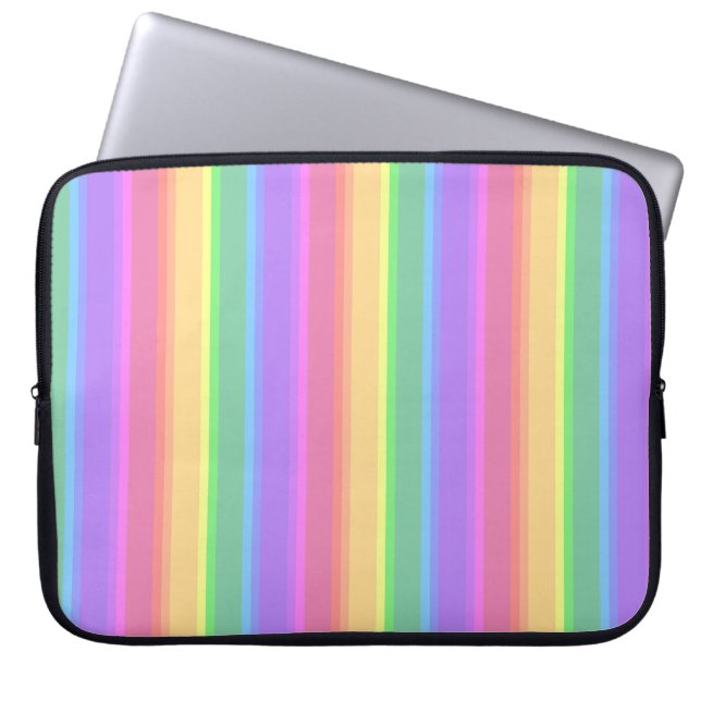 Capa Para Notebook Listras do arco-íris do Pastel (Frente)