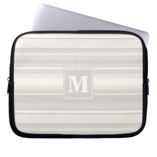 Capa Para Notebook Listras do bege do monograma