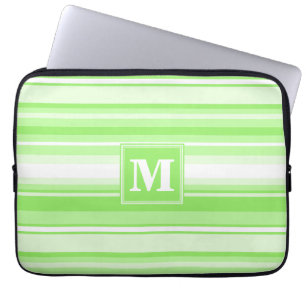 Capa Para Notebook Listras do verde limão do monograma