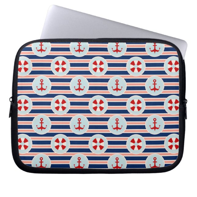 Capa Para Notebook Listras e teste padrão de pontos náuticos (Frente)