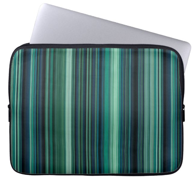 Capa Para Notebook Listras em Azul Água e Verde Azul (Frente)