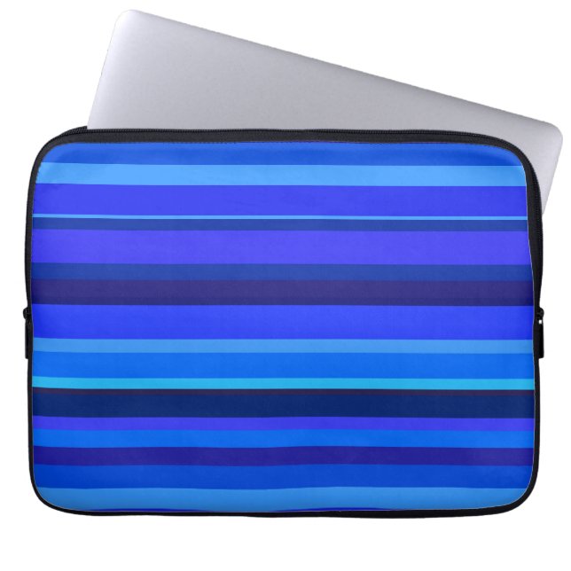 Capa Para Notebook Listras horizontais azuis (Frente)
