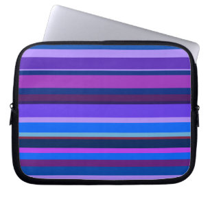 Capa Para Notebook Listras horizontais azuis e roxas