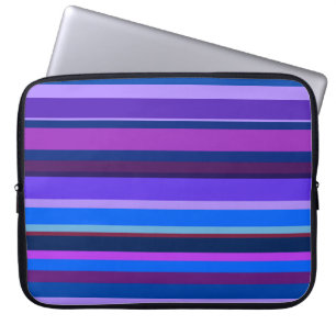 Capa Para Notebook Listras horizontais azuis e roxas