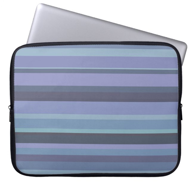 Capa Para Notebook Listras horizontais de cinza azul (Frente)