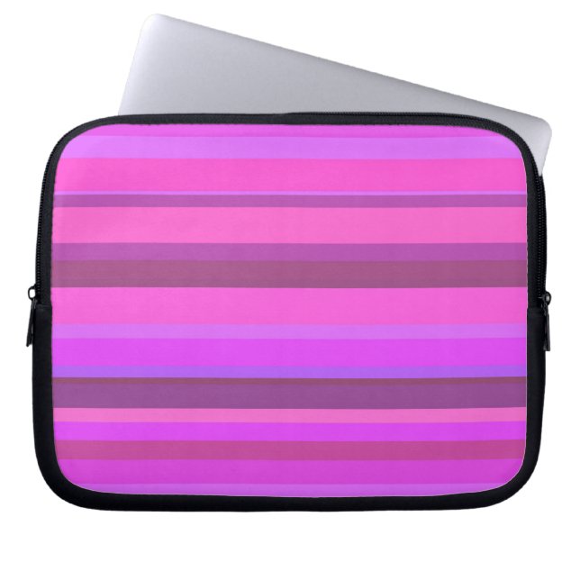 Capa Para Notebook Listras horizontais rosa (Frente)