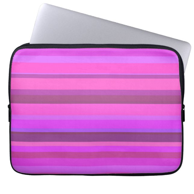 Capa Para Notebook Listras horizontais rosa (Frente)