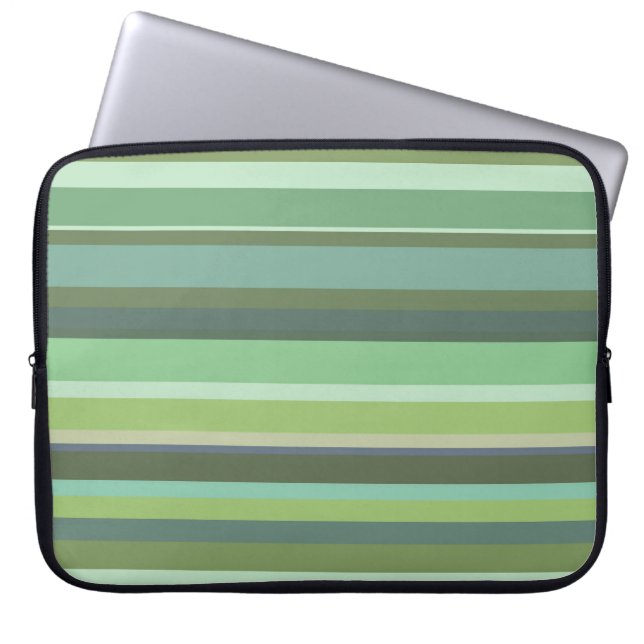 Capa Para Notebook Listras horizontais verde-oliva (Frente)