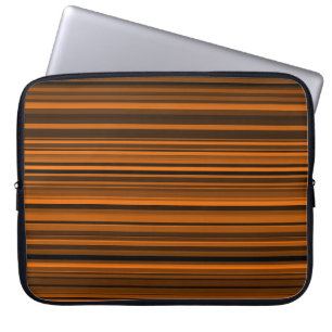 Capa Para Notebook Listras Laranja Marrom Preto