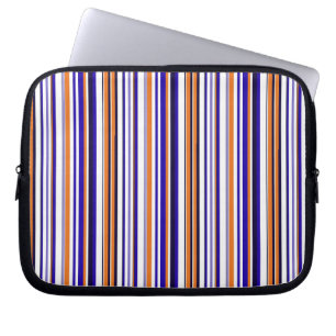Capa Para Notebook Listras laranjas azuis fofas