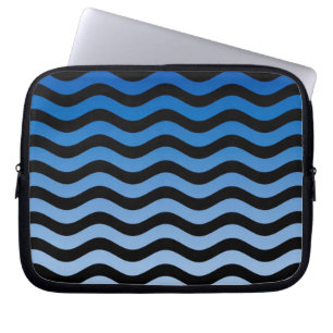 Capa Para Notebook Listras onduladas do inclinação azul