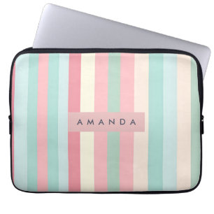 Capa Para Notebook Listras Pastel Minimalistas Personalizadas