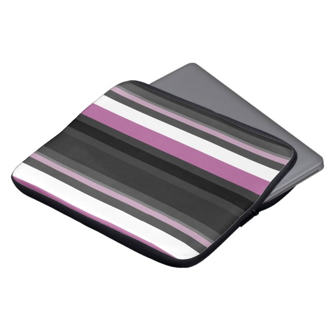 Capa Para Notebook Listras pretas, cinzas e brancas (Frente Topo)
