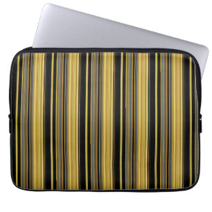 Capa Para Notebook Listras pretas douradas fofas