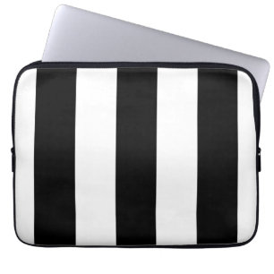 Capa Para Notebook Listras preto e branco - a bolsa de laptop