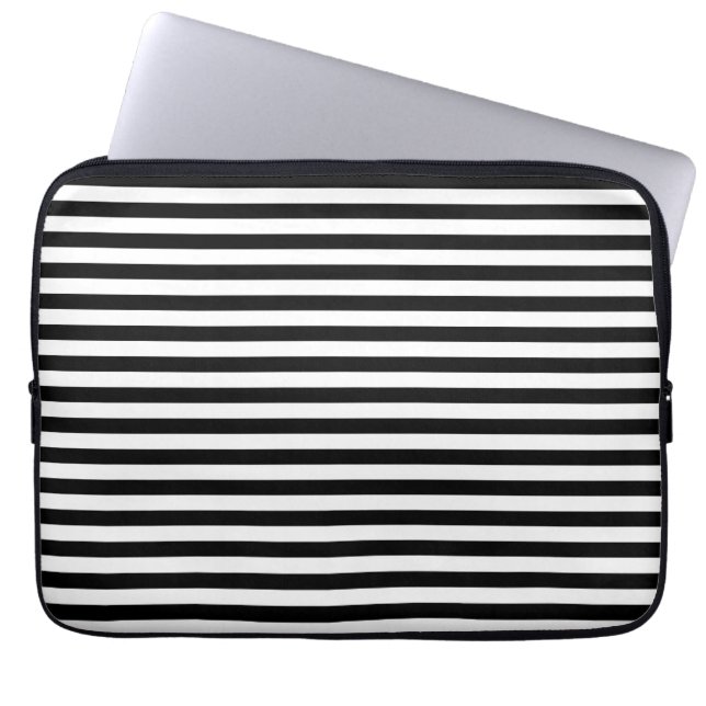 Capa Para Notebook Listras preto e branco clássicas (Frente)