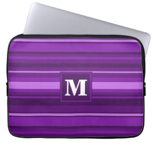 Capa Para Notebook Listras roxas monogramas