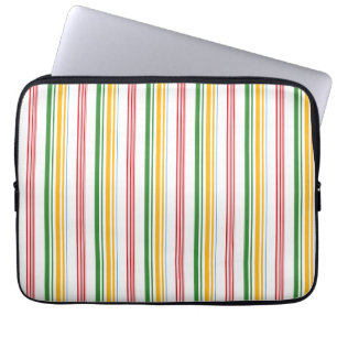 Capa Para Notebook Listras verdes amarelas fofas