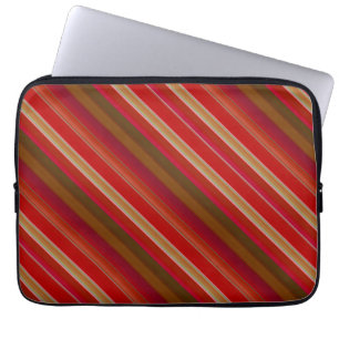 Capa Para Notebook Listras Vermelhas e Douradas
