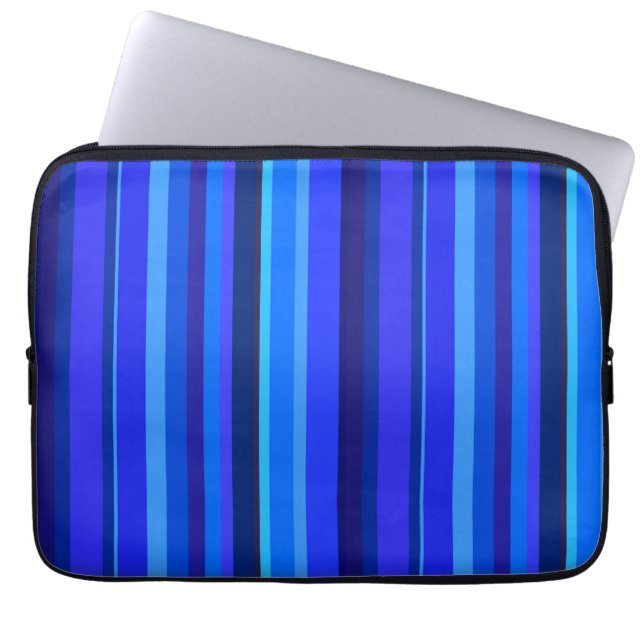 Capa Para Notebook Listras verticais azuis (Frente)