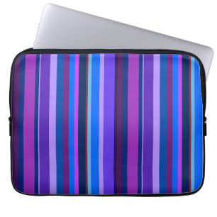 Capa Para Notebook Listras verticais azuis e roxas